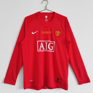 Manchester United 2007-08 Local UCL Camiseta de manga larga