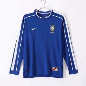 Brasil 1998 Camiseta visitante de manga larga