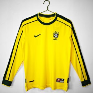 Brasil 1998 Camiseta local de manga larga