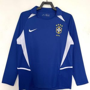 Brasil 2002 Camiseta visitante de manga larga