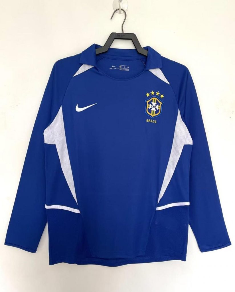Brasil 2002 Camiseta visitante de manga larga