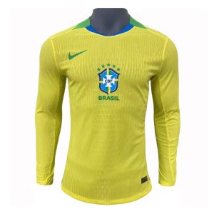Brasil 2025 Versión jugador Camiseta local de manga larga