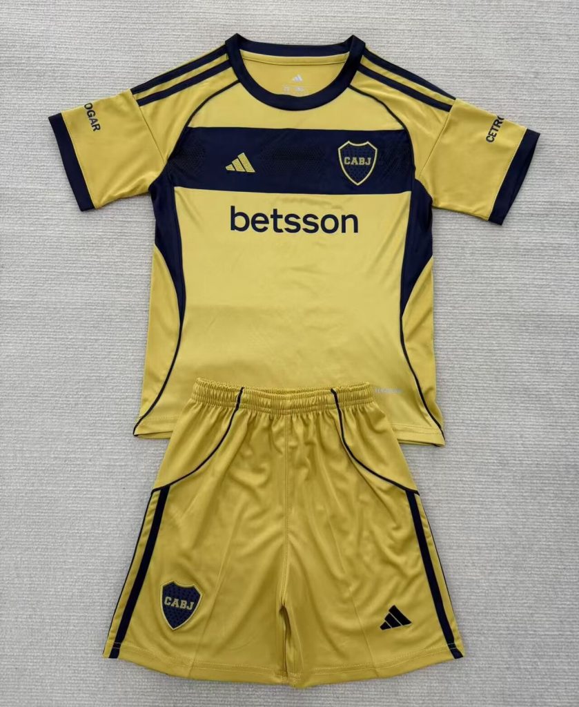 niños Boca Juniors Plate 2025-26 Visitante Kit