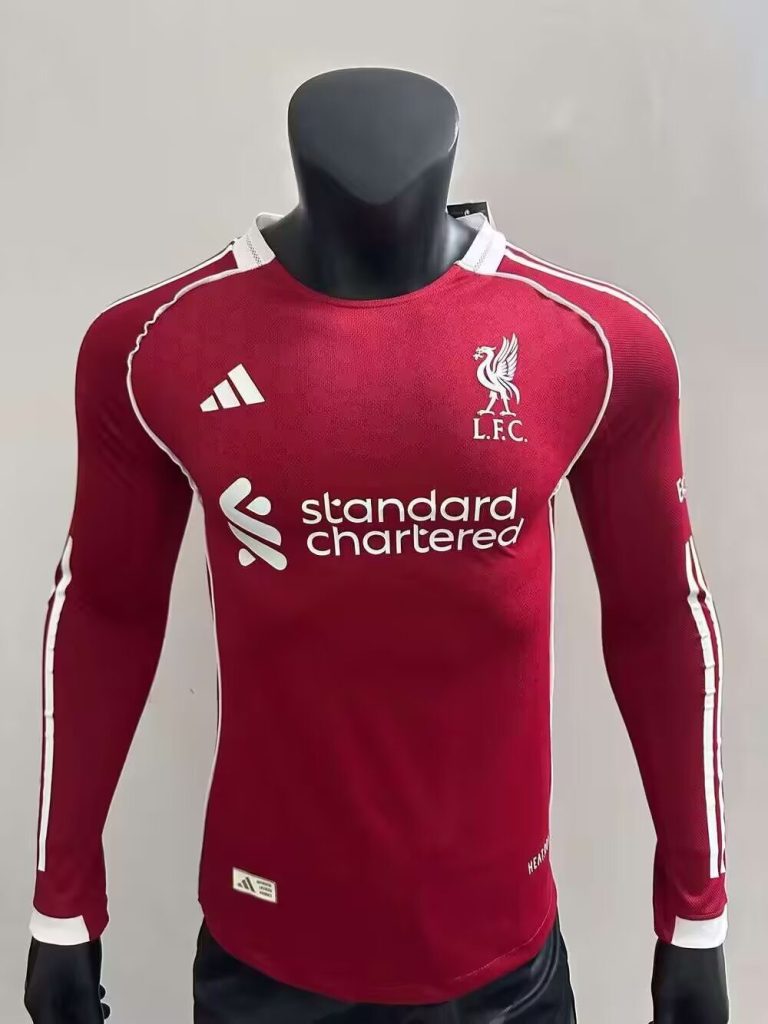 Liverpool 2025-26 Camiseta local versión jugador de manga larga