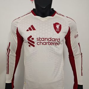 Liverpool 2025-26 Camiseta visitante versión jugador de manga larga
