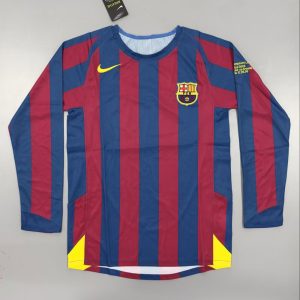 Barcelona 2005-06 Champions League Camiseta local de manga larga