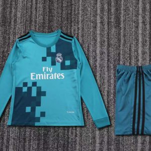 niños Real Madrid 2017-18 Tercera Long Sleeve Kit