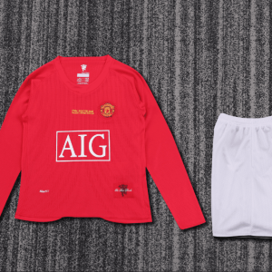 niños Manchester United 2007-09 Local Champions League Long Sleeve Kit