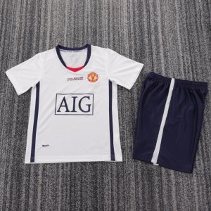 niños Manchester United 2008-09 Visitante Champions League Kit