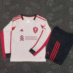 niños Liverpool 2025-26 Visitante Long Sleeve Kit